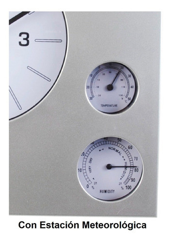 Reloj Pared Cuadrado Temperatura Humedad Silencioso V.crespo 1