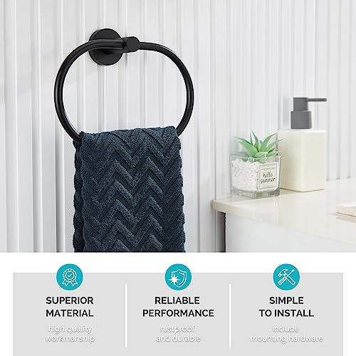 Toallero Anillo Para Manos De Acero Inoxidable-negro 1
