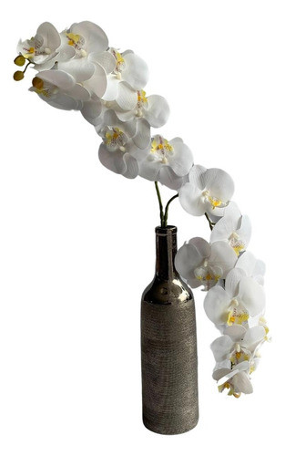 Kit 2 Galhos De Orquídea Artificial Branca Longa Permanente 0
