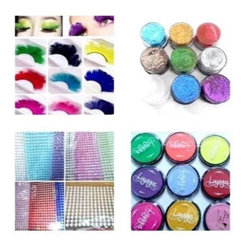 Kit 20 Art Maquillaje Artistico  Gibre Pestañas Stras  Ydnis 0