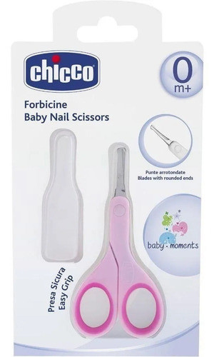 Tesoura Infantil E Protetor 0m+ Baby Moments Rosa Chicco 0
