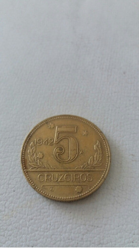 Moeda 5 Cruzeiros  1942 Muito Bem Conservada 1