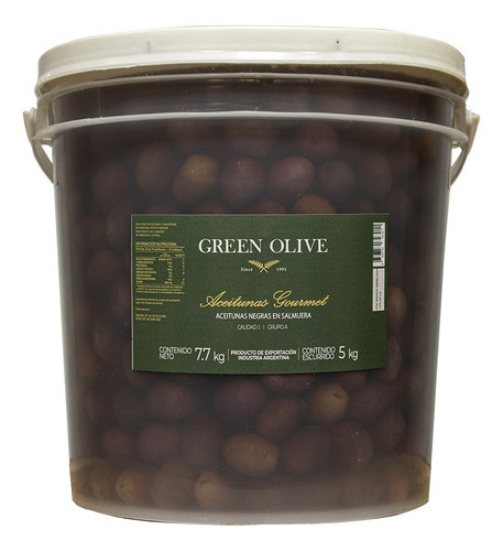 Aceitunas Negras Nat. Green Olive N° 00 X 5 Kg. Esc. Balde 0