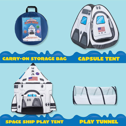 Carpa Niño De La Nasa Con Tunel Despegable Lavavble 1