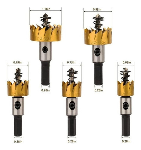 Serra Copo Para Ferro Aço Metal Binox 5 Pcs - Frete Grátis 1