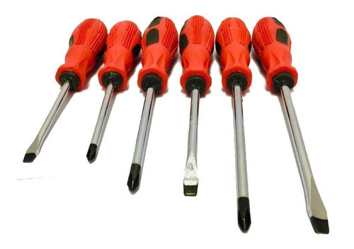 Destornillador Anti Deslizante Juego 6 Chato/phillips Taller 0