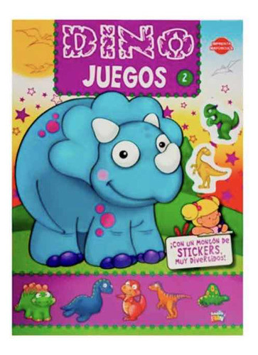 Libro Dino Juegos 2 Celeste Con Stickers 0