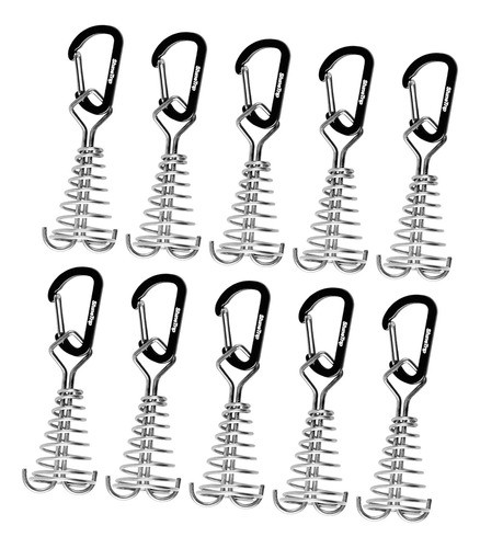 10 Peças Estacas De Âncora De Deck Com Clipes Preto 0