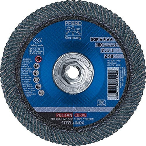 Pferd 67371 Polifan Zirkon Curva Radial Tipo Flap Disco Zirc 0