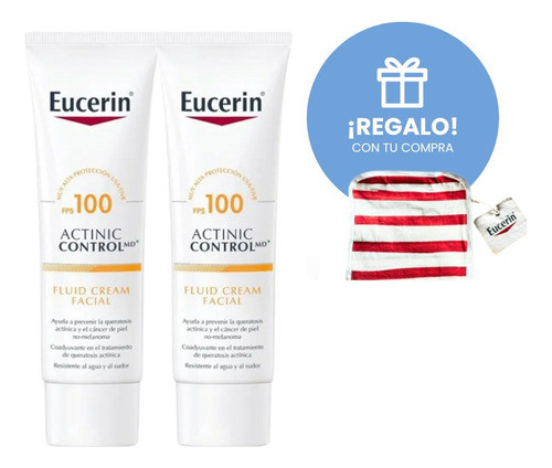 Combo X 2 Eucerin Sun Fps 100 Actinic Control Fluido 80 Ml 0