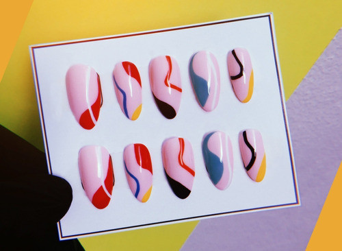 Nail Tips Uñas Postizas Press On Con Nail Art Personalizadas 1