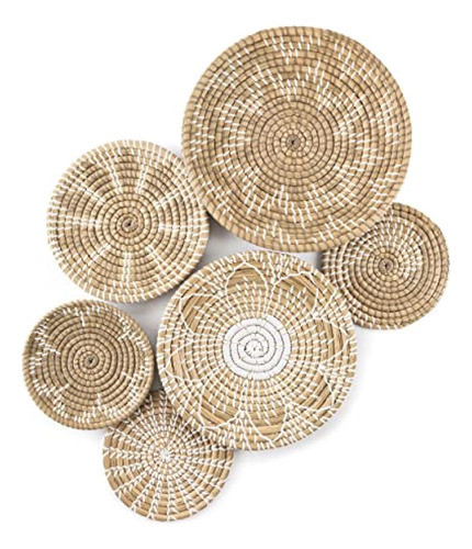 Cesta De Pared Decoración Boho Juego De 6, Hecho A Mano, Ces 0