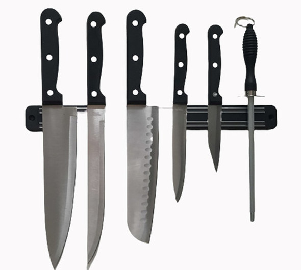 ** Set De 5 Cuchillos + Chaira De Cocina + Barra Imantada * 0