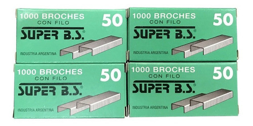 Broches Para Abrochadora Nº 50 X 1.000 Unidades Mit X 4 Un 0