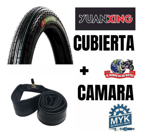 Cubierta Moto 250/18  Yuanxing Delantera Con Camara 1