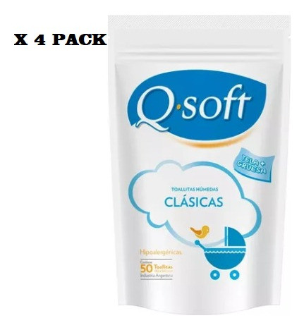 Toallitas Humedas Qsoft Clasicas 200 Unidades En 4 Pack 1