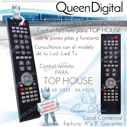Control Remoto Para Top House Kk-y333 Kk-y323l Lcd Ledtv 1