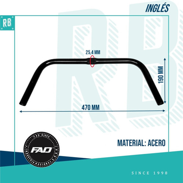 Manubrio Bicicleta Fad Ingles Acero - Racer Bikes 1