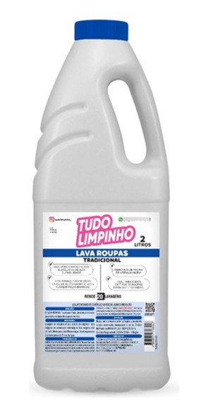 Sabão Líquido Lava Roupas Tradicional 2l Tudo Limpinho 0