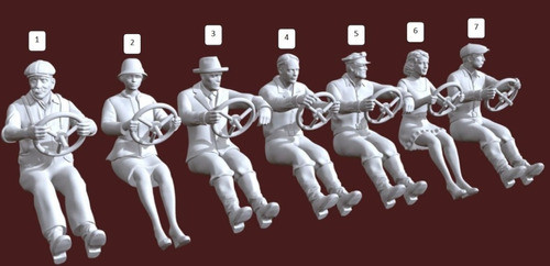 Conductores Civiles Ww2, Escala 1/16 (12cm), Color Blanco. 1