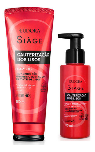 Kit Shampoo E Leave In Cauterização Dos Lisos Eudora Siàge 0