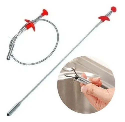 Destapa Caños Cocina Ducha Pelos Desagüe Con Agarre - 85 Cm 0