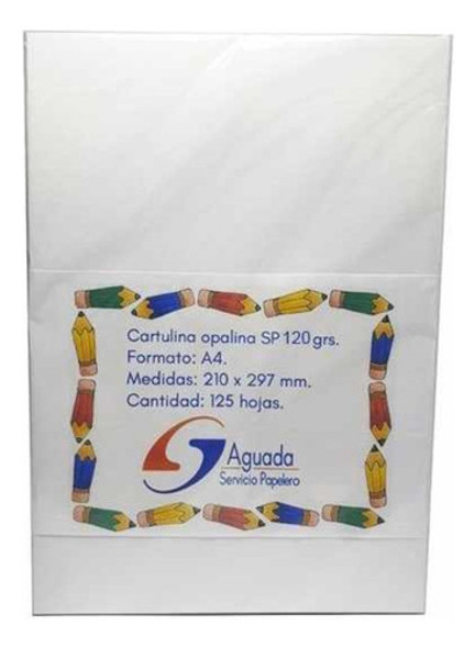 Opalina Cartulina Sp A4 120gr. Pack X125 Serviciopapelero 0