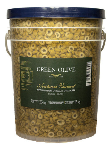 Aceitunas Verdes Green Olive En Rodajas X 12 Kg. Esc. Balde 0