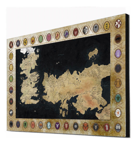 Cuadro De Game Of Thrones Mapa -todas Las Series Que Quieras 0