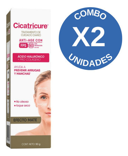 Pack X2 Cicatricure Protector Solar Fps 50 Antiage 50 Ml 0