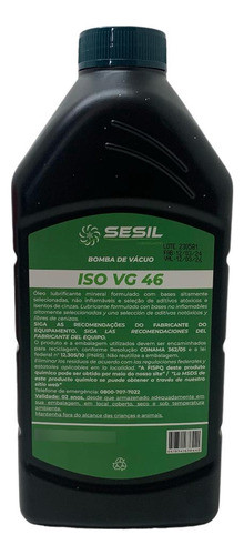 Oleo Para Bomba De Vacuo Sesil Iso Vg 46 1lt 1