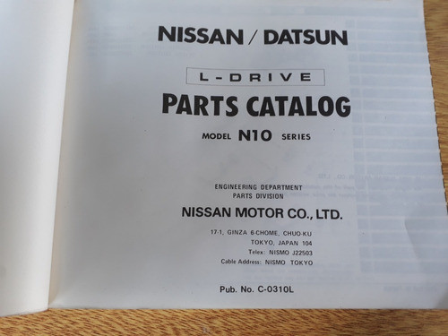 Catalogo De Partes Nissan Datsun Diciembre 1981 Made Japan 1