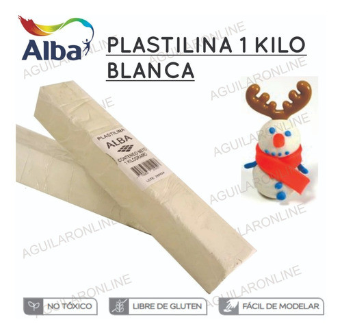 Plastilina Alba 6 Kilos Blanca Profesional No Tóxico 1
