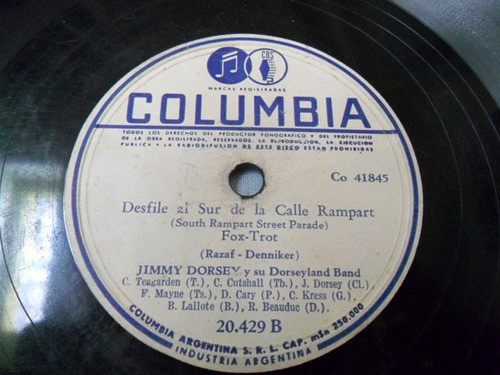 Jimmy Dorsey El Jazz Me Entristece + Desfile Al Sur... Pasta 1