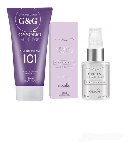 Kit Crema De Peinar 10 En 1 + Cristal Liquido Ossono 0