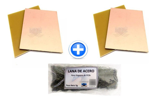 Placa Virgen Fr4 Fibra De Vidrio Doble Faz + Lana De Acero 0
