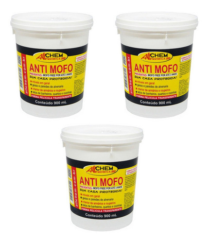 Kit 03 Anti Mofo Preventivo 900ml Sem Mofo Por Até 3 Anos 0