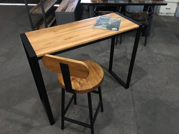 Barra Desayunadora Bar Auxiliar Hierro Y Madera Industrial 0