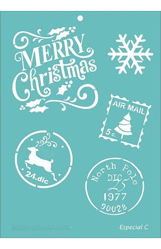 Stencil Sellos Postales Navideños 0