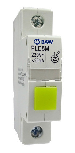 Piloto Señalización Led Riel Din Ojo Buey 230vca Ambar Baw 0