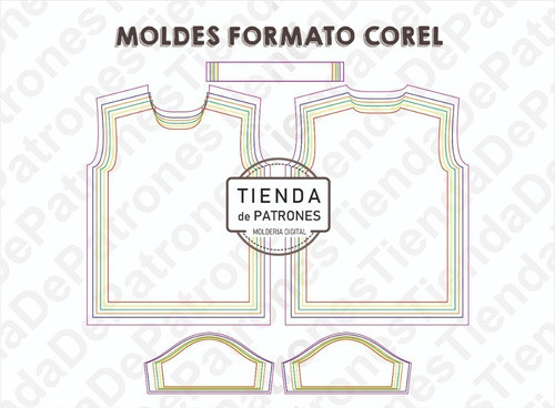 Molde Patron Coreldraw Remera Basica Niños Talles 4 Al 14 1