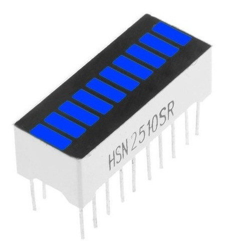 Display Led Barras Indicador Dip 10 Segmentos Azul Hobb 0
