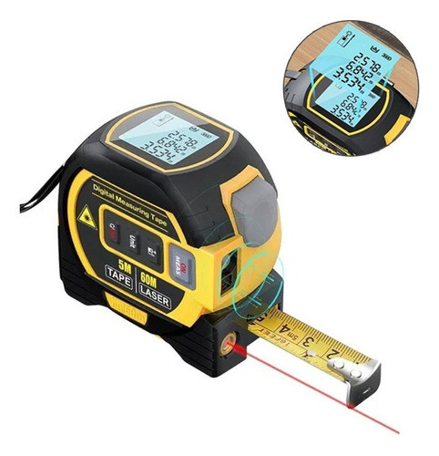 3 Em 1 Rangefinder 60m/fita Métrica 5m Do Laser E Tela Do Lc 0
