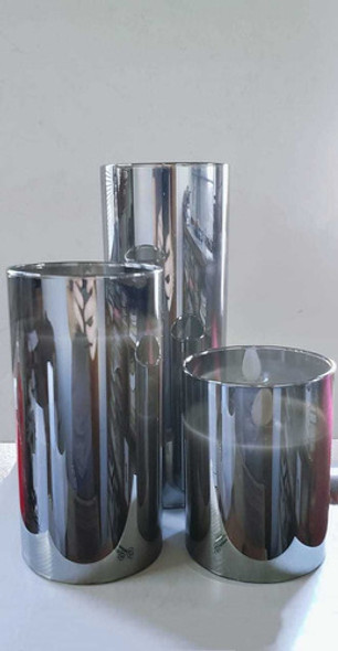 Vela Led Con Soporte De Vidrio Titilante 1