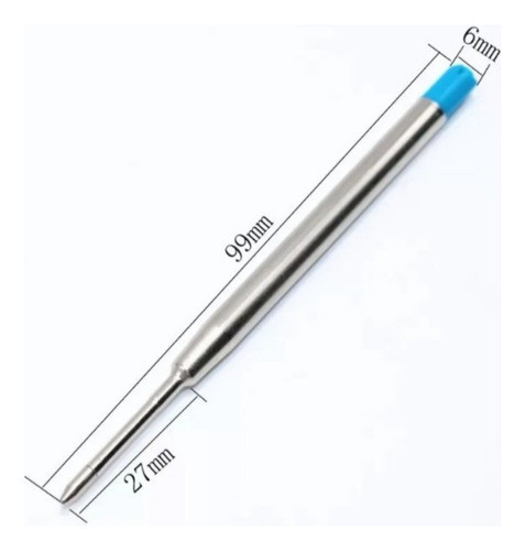 Carga Para Caneta Esferográfica Metal Tipo Parker Kit Com 50 1