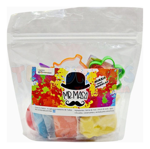 Pouch Mediano Mr Masa Souvenir Masas Plastilina Sellos Full 0