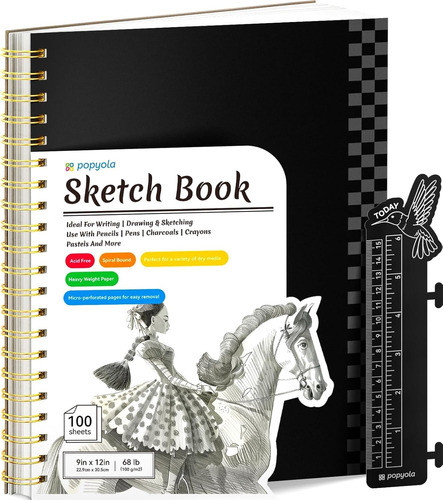 Libreta De Dibujo Espiral 23x30 Cm, 100 Hojas 100g/m² 0