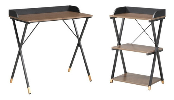 Set Escritorio + Estante Madera Y Metal Bachelor Office 0