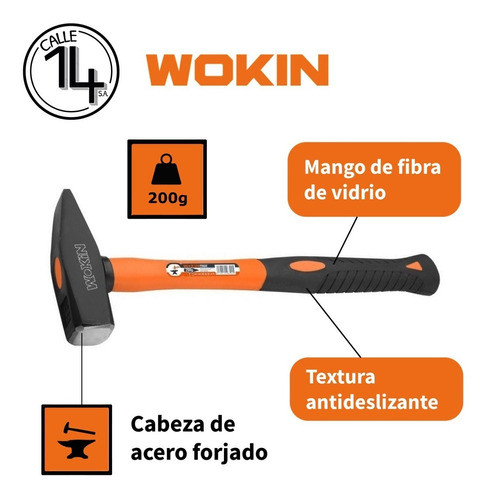 Martillo Chapista Acero Forjado Mango Anatómico 200 Gs Wokin 1