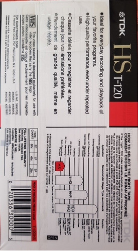 Cassette Vhs Tdk T-120 High Standart X Und 1